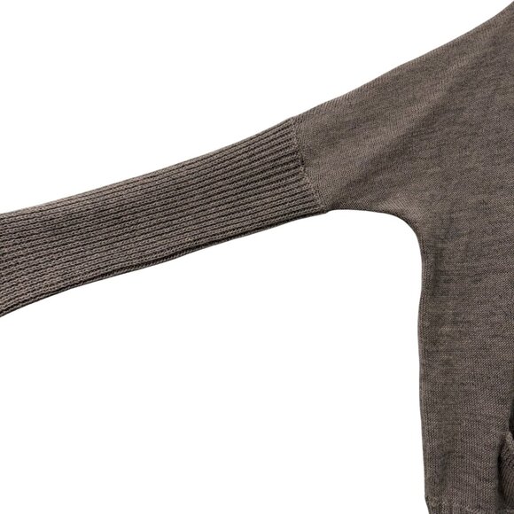 Wrap London Marled Brown 100% Alpaca Rib Trim Cardigan Sweater Womens Medium - Picture 3 of 8